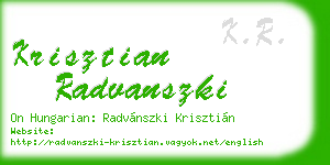 krisztian radvanszki business card